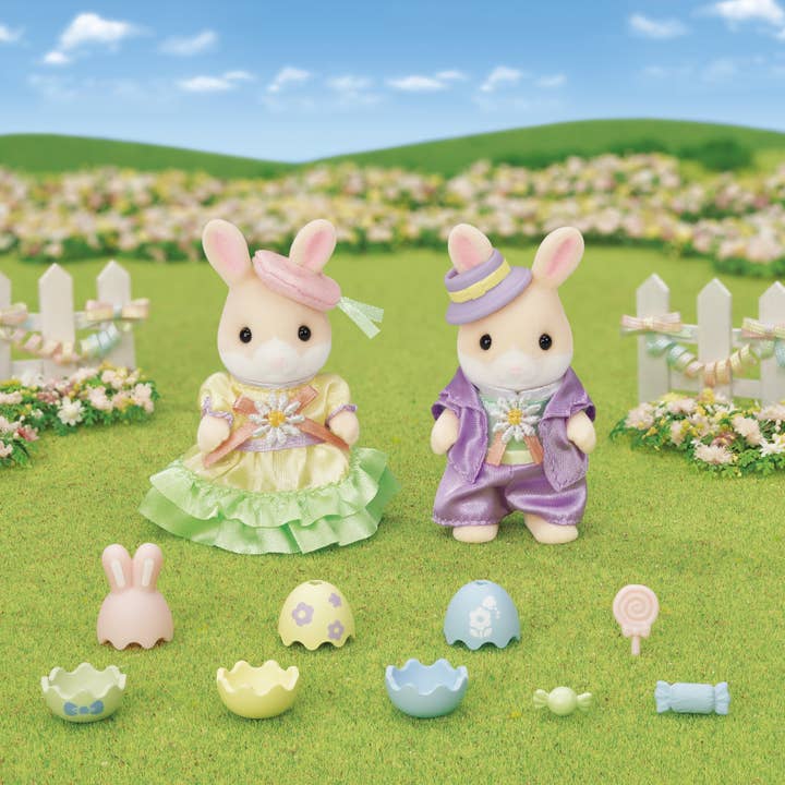 Epoch Everlasting Play - Wholesale Doll Accessory Kit - Kids - Calico Critters Easter Celebration Set, Seasonal Playset