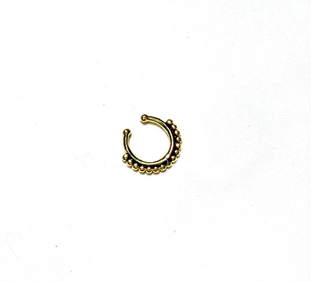 Jewel Cult - Wholesale Nose Ring - Antique Gold Faux Septum Nose Ring0
