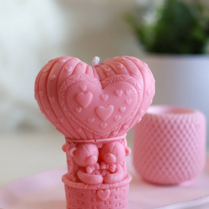 Teddy Bear in Heart Balloon Candle 5x4in - Valentines and other Purchase Wholesale valentines day teddy bears. Free Returns & Net 60 Terms on Faire trending on Faire.