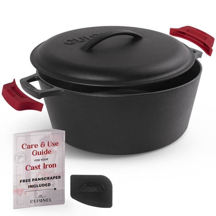 Cuisinel 7-Qt Cast Iron Dutch Oven – Lid, Scraper & Covers for wholesale by cuisinel