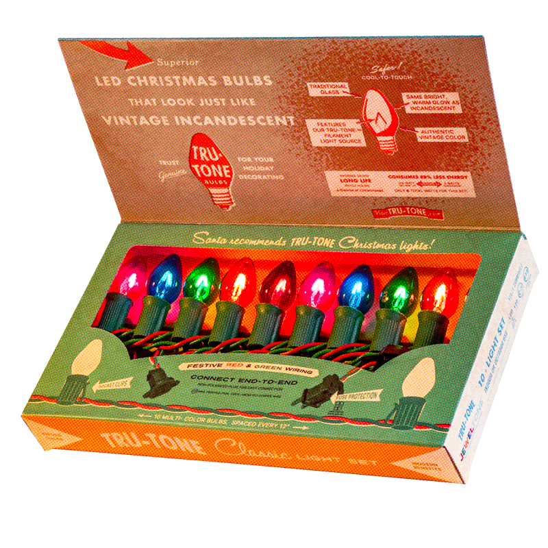 Wholesale Vintage Style LED Christmas Lights - C7 10-Light Set for