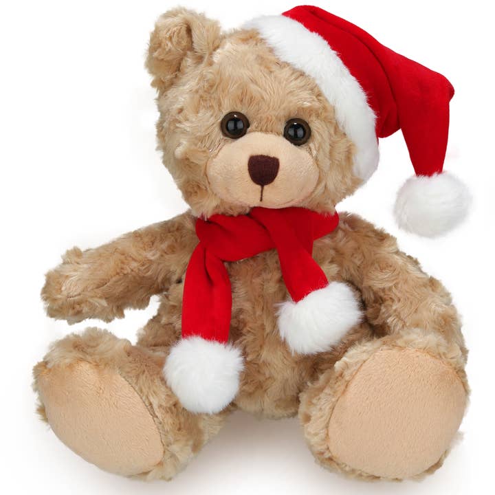 11″ & 6″ Christmas Beige Bear Plush | Holiday Christmas Bear for wholesale by Plushland