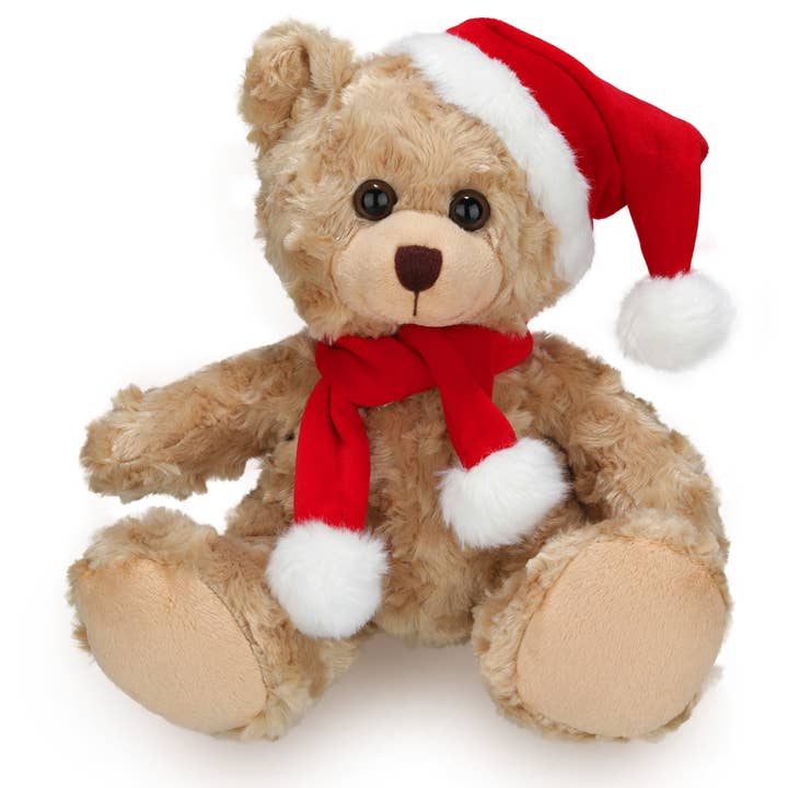 11″ & 6″ Christmas Beige Bear Plush | Holiday Christmas Bear for wholesale by Plushland