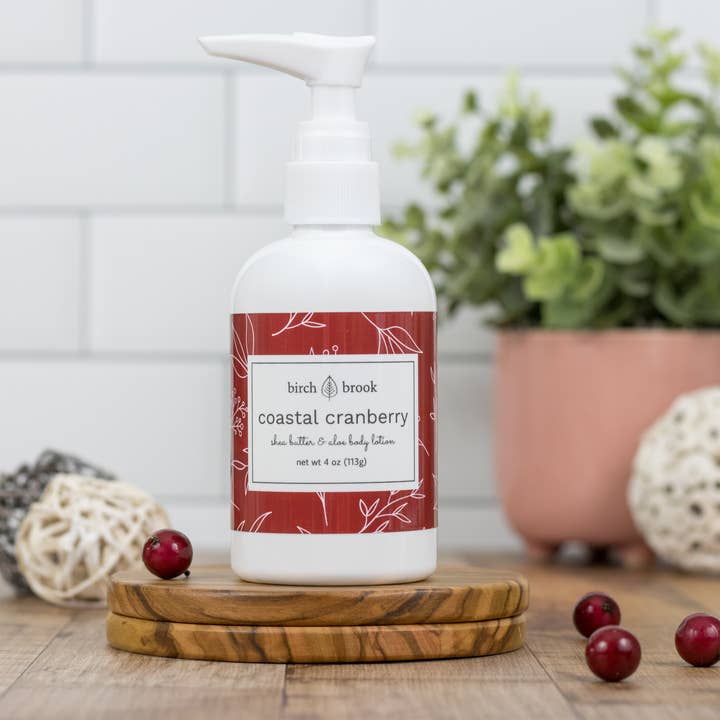 Coastal Cranberry Hand and Body Lotion 4 oz for wholesale by Birch Brook Soaps