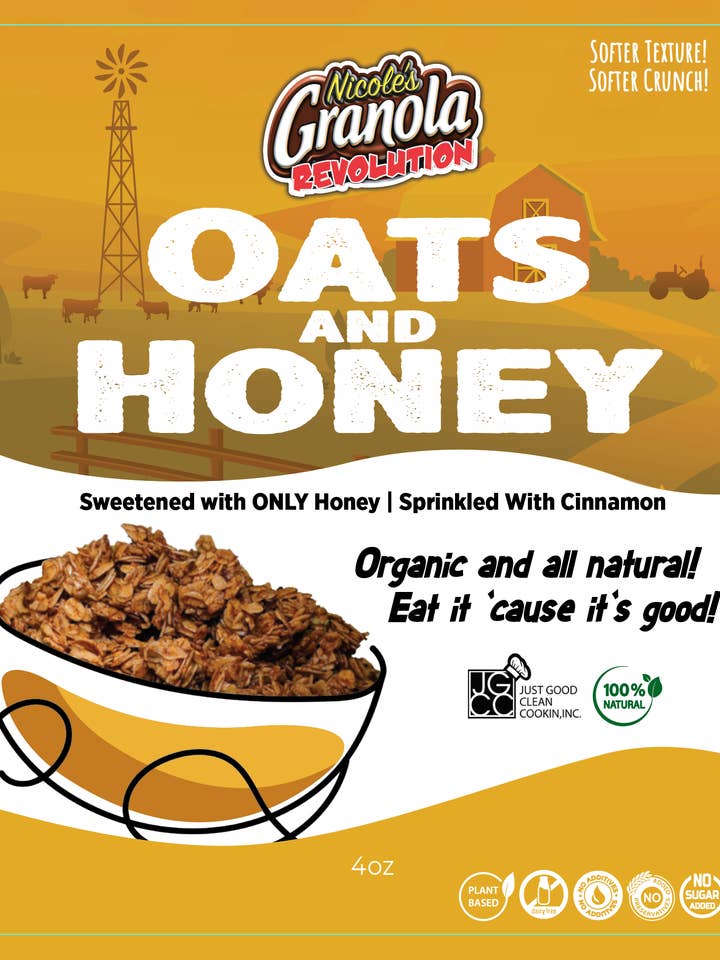 Økologisk havre og honning granola for engroshandel hos Nicole' s Granola Revolution