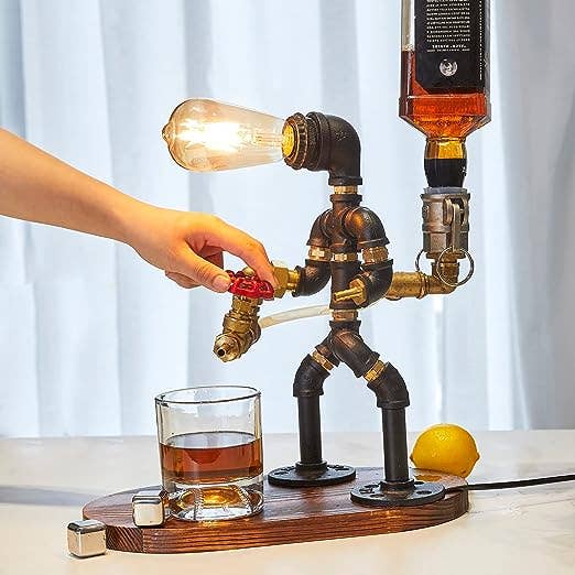 Steampunk Handcrafted Liquor Dispenser - Pipe Robot Lamp and other Purchase Wholesale long pipe. Free Returns & Net 60 Terms on Faire trending on Faire.