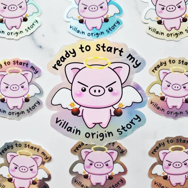 Muijistudio - Wholesale Sticker - Villain Origin Story Piggy Sticker | Piglet Pig Animal decal