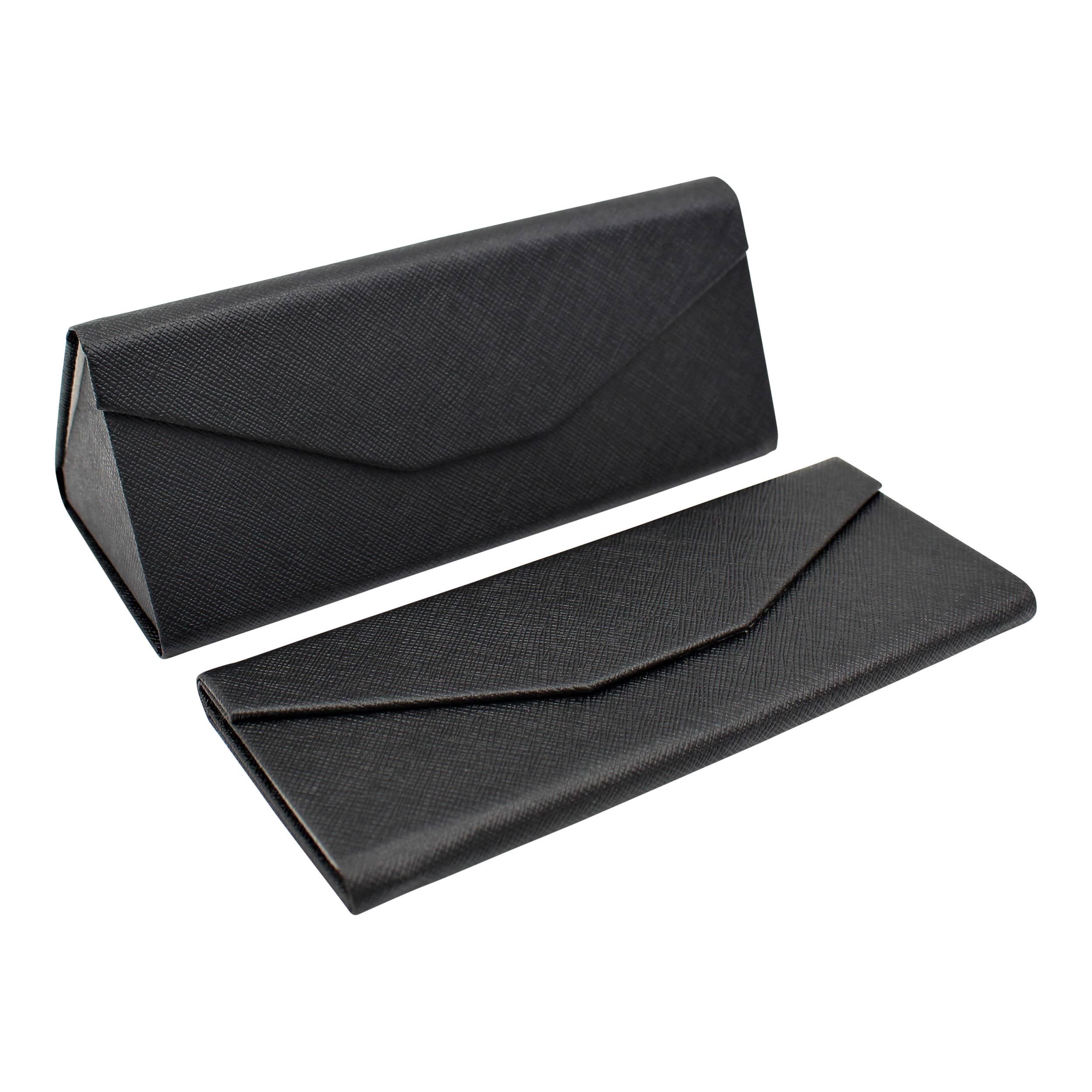 Real Sic - Wholesale Eyewear Cases & Holders - Unisex - Hardshell Eco Leather Solid Color Folding Glasses Case0