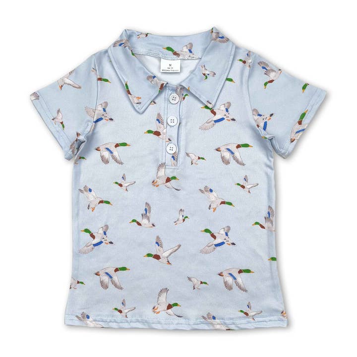Yawoo Garments - Wholesale T-Shirt - Kids - Short sleeves light blue duck kids boys polo shirt