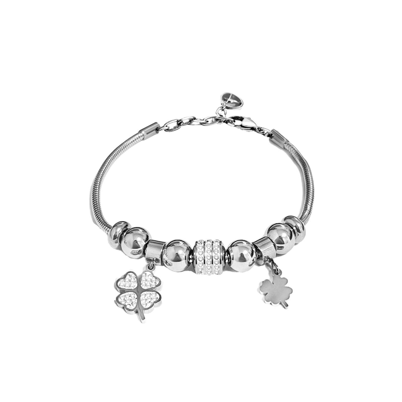 AMORINO SRL - Wholesale Charm/Dangle Bracelet - Bracelet with Four-Leaf Clover Charm - JN2131668B29