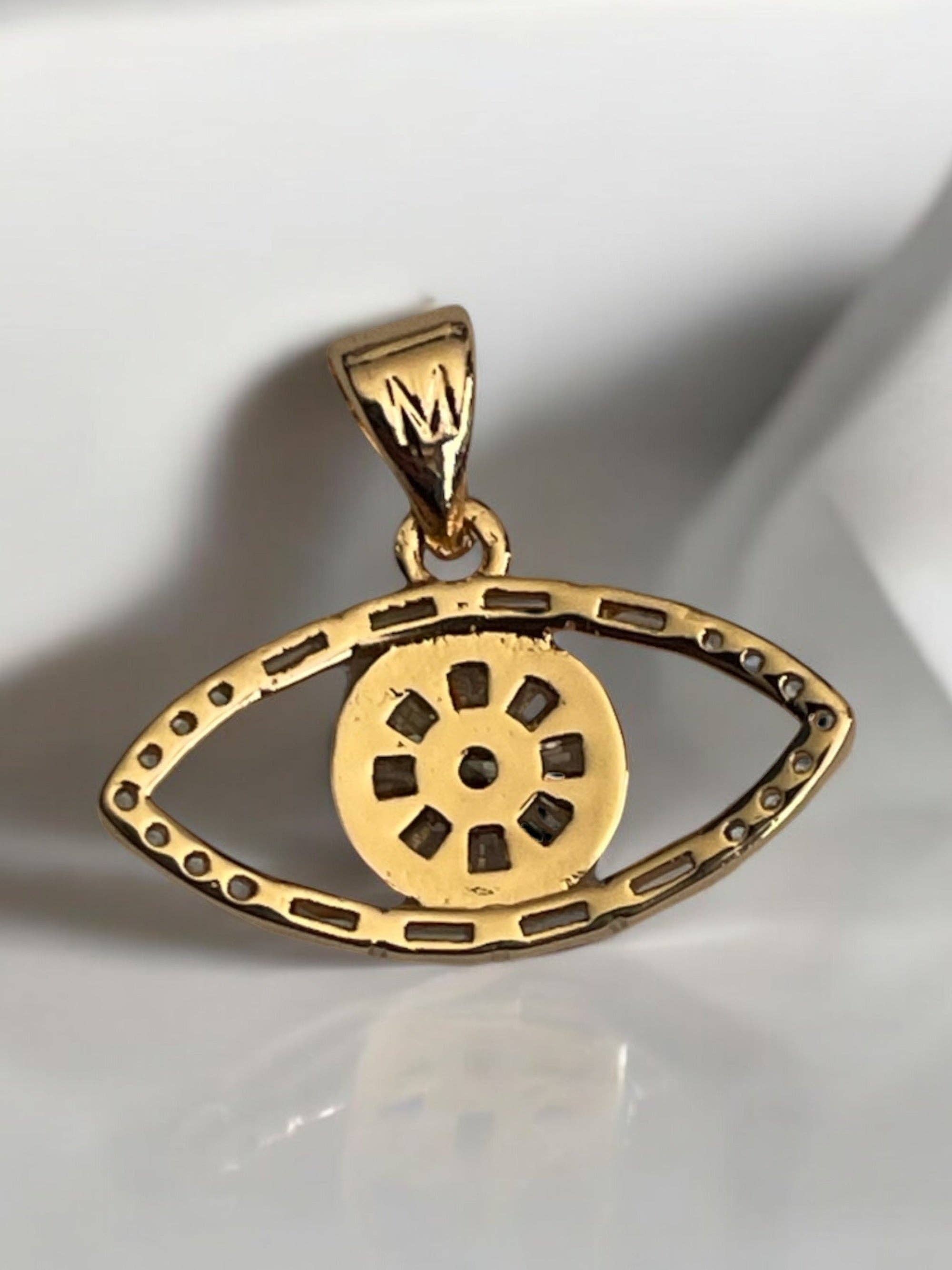 Divina Jewelry & Accessories LLC - Wholesale Individual Charm/Pendant - Evil Eye Theme with CZ Stones 18k Gold Electroplated Pendant2