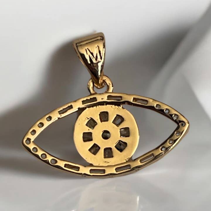 Divina Jewelry & Accessories LLC - Wholesale Individual Charm/Pendant - Evil Eye Theme with CZ Stones 18k Gold Electroplated Pendant2
