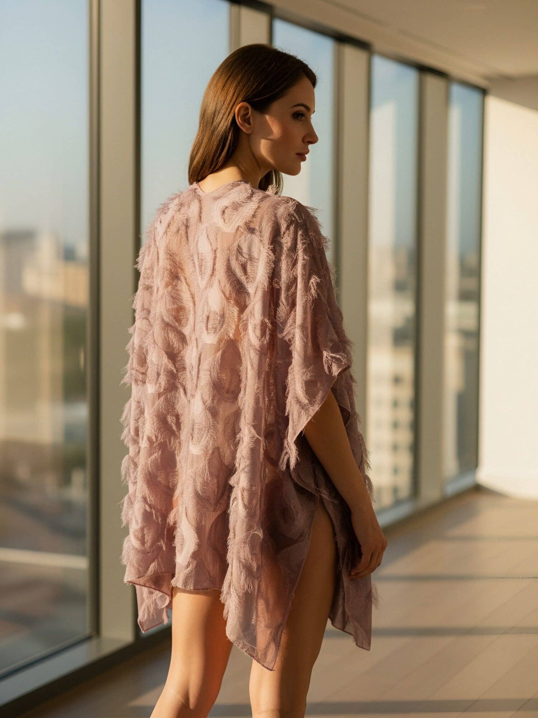 JC Sunny Fashion - Wholesale Kimono - Women's - JC060283 Elegant 3D Feather Fringe Eyelash Kimono/Cover-Up18