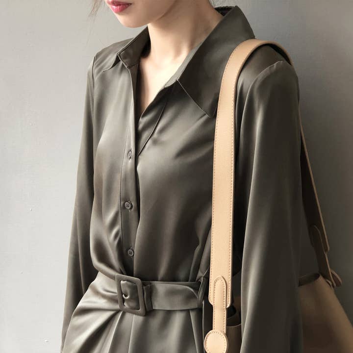 lilyandlaceboutique - Wholesale Jurk - Dames - Koreaanse satijnen overhemdjurk4