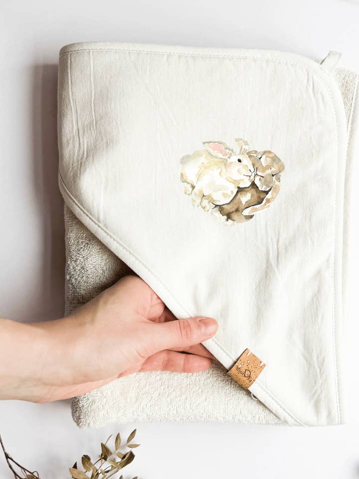 Toalha de bebé com capuz coelho - 100% algodão toalha infantil por atacado de MiniDei