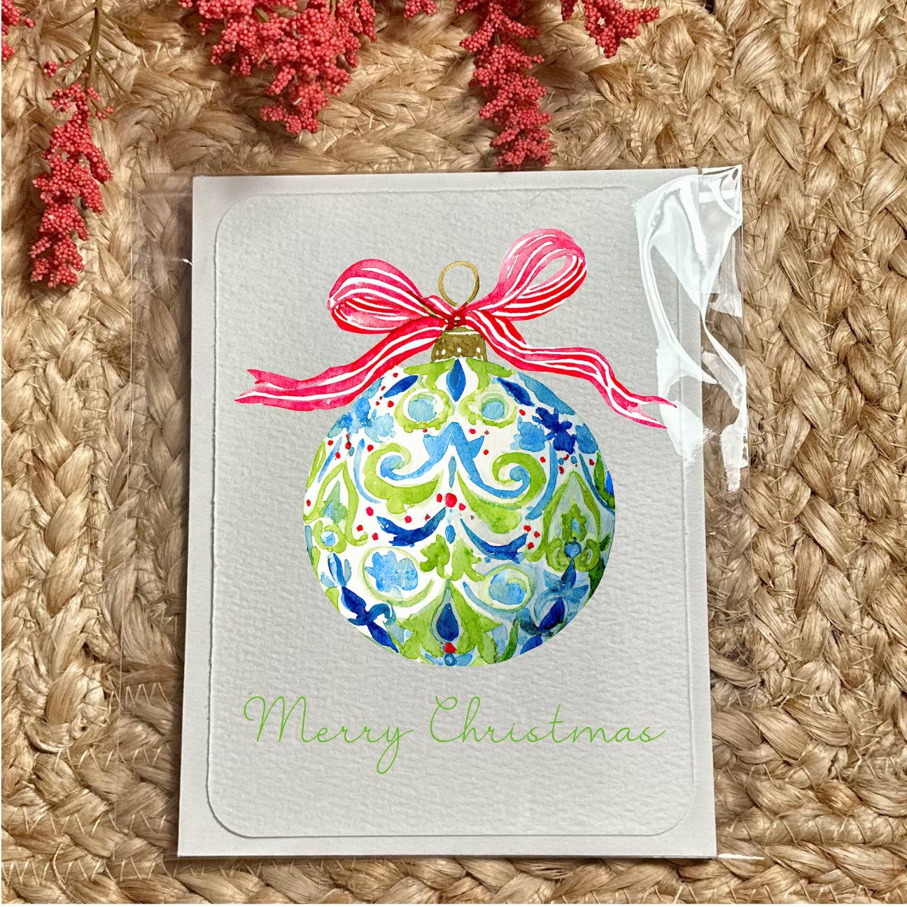 by BellaBlue - Wholesale Christmas Card - Watercolor Printed Art Ornament Handmade Christmas Postcard3