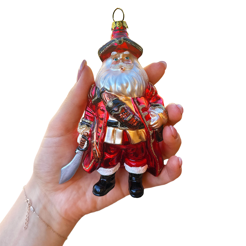 OrnamentallyYou – wholesale Ornament – Santa Pirate Glass Christmas Ornament, Sea Sailor Bandit3