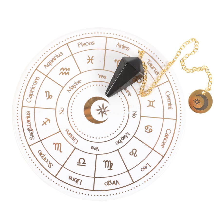 Something Different Wholesale - Wholesale Meditation Supplies - Astrology Wheel Zodiac Pendulum Divination Kit1