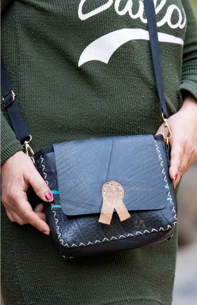 Ganesh Himal Trading - Wholesale Crossbody Bag - Women's - Recycled Rubber Small Stitched Bag