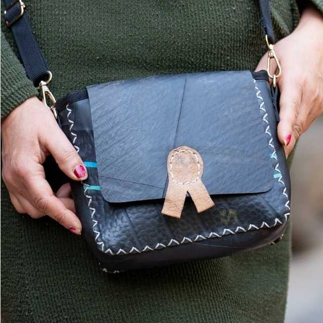 Ganesh Himal Trading - Wholesale Crossbody Bag - Women's - Recycled Rubber Small Stitched Bag0