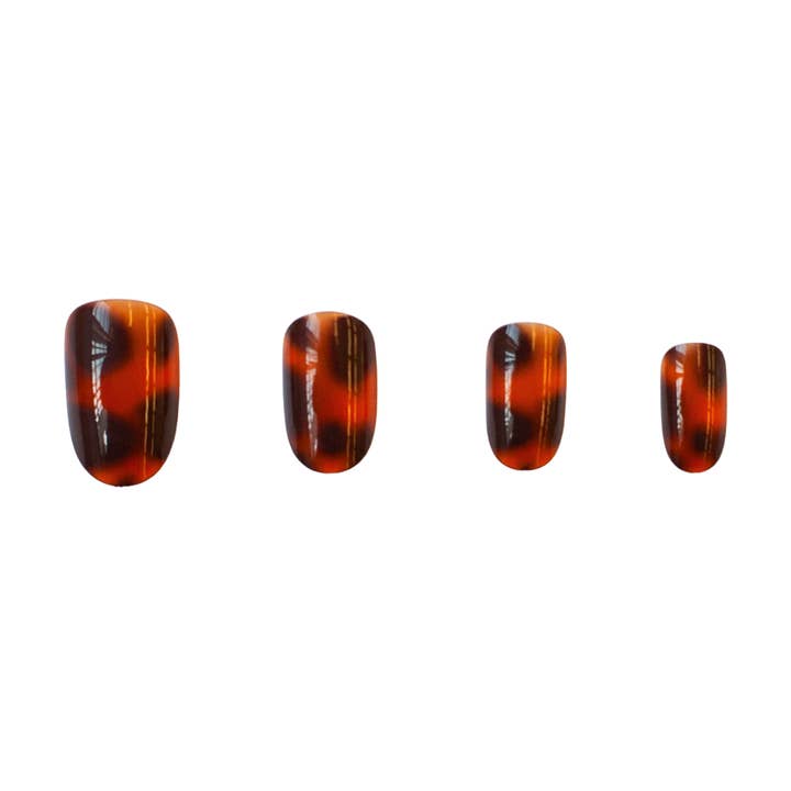 Ivy & Ash - Wholesale Press-On/Fake Nails - Tortoise | Round Jelly Tortoise Shell Press-On Nail Set