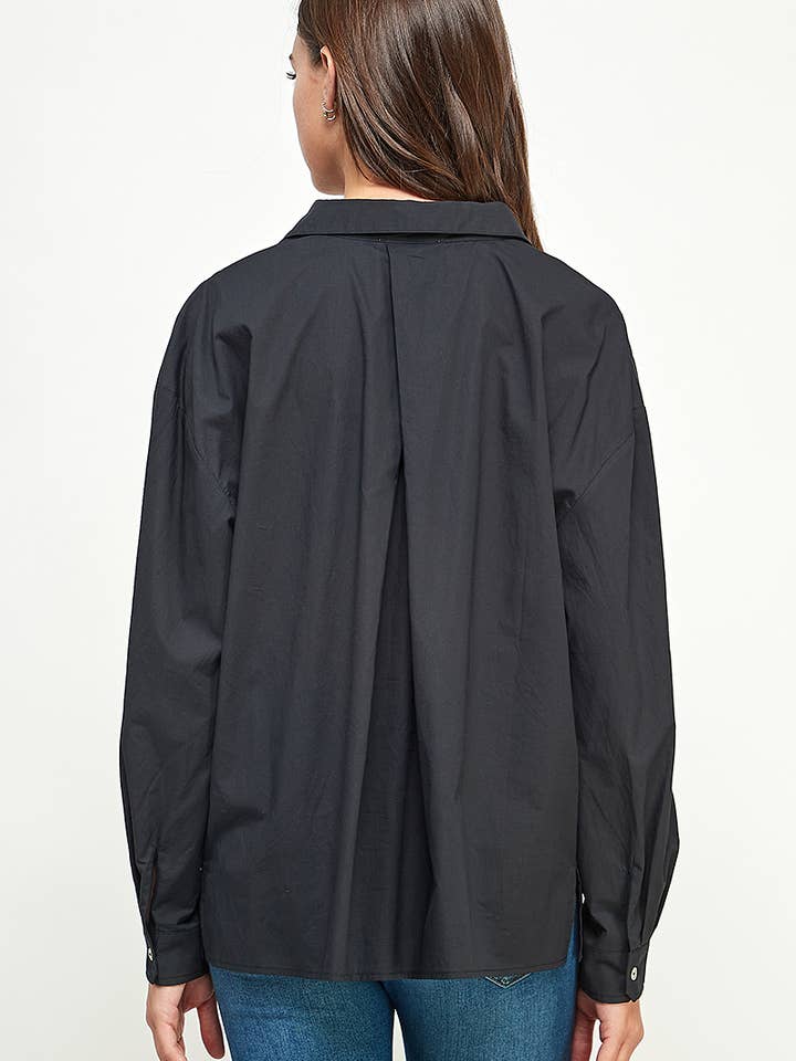 FUN2FUN - Wholesale Button Down Shirt - Women's - POPLIN COTTON BUTTON DOWN POCKET SHIRT19