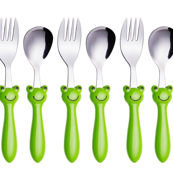 ANNOVA Ensemble de Couverts pour Enfants avec Poignée Grenouille 6 Pièces - Couverts en Acier Inoxydable pour Enfants pour la vente par ANNOVA