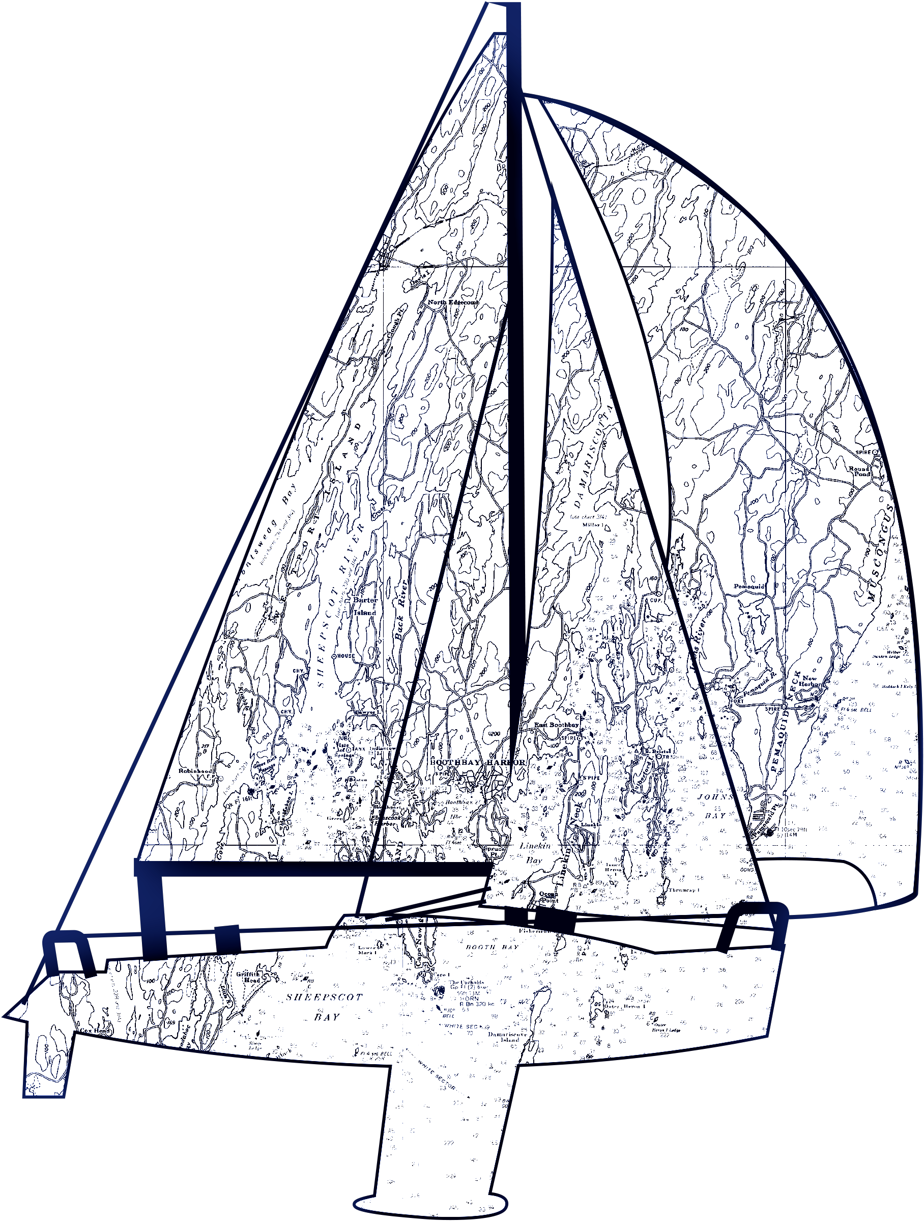 Ox Bow Decor - Wholesale Throw/Decorative Pillow - Nautical / Boothbay Harbor Yacht II Pillow White0