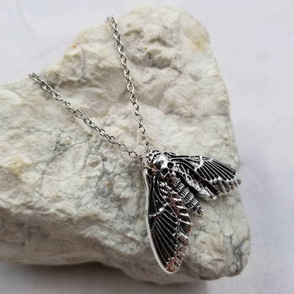 The Pretty Jewellery - Wholesale Pendant/Charm Necklace - Goth Death Moth Necklace - Halloween2