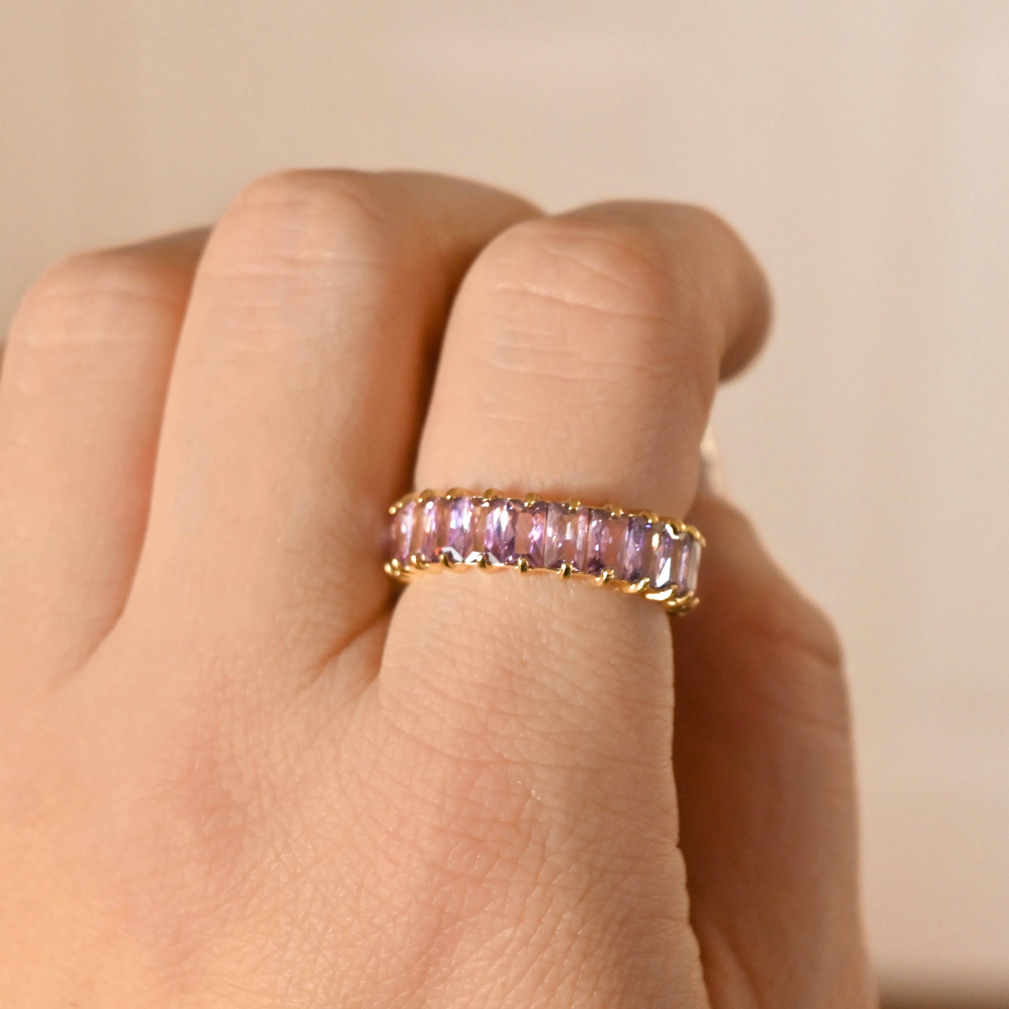 Blueyejewelry - Wholesale Multi-Stone Ring - Baguette Diamond Ring - Wide Baguette-cut CZ Ring 11