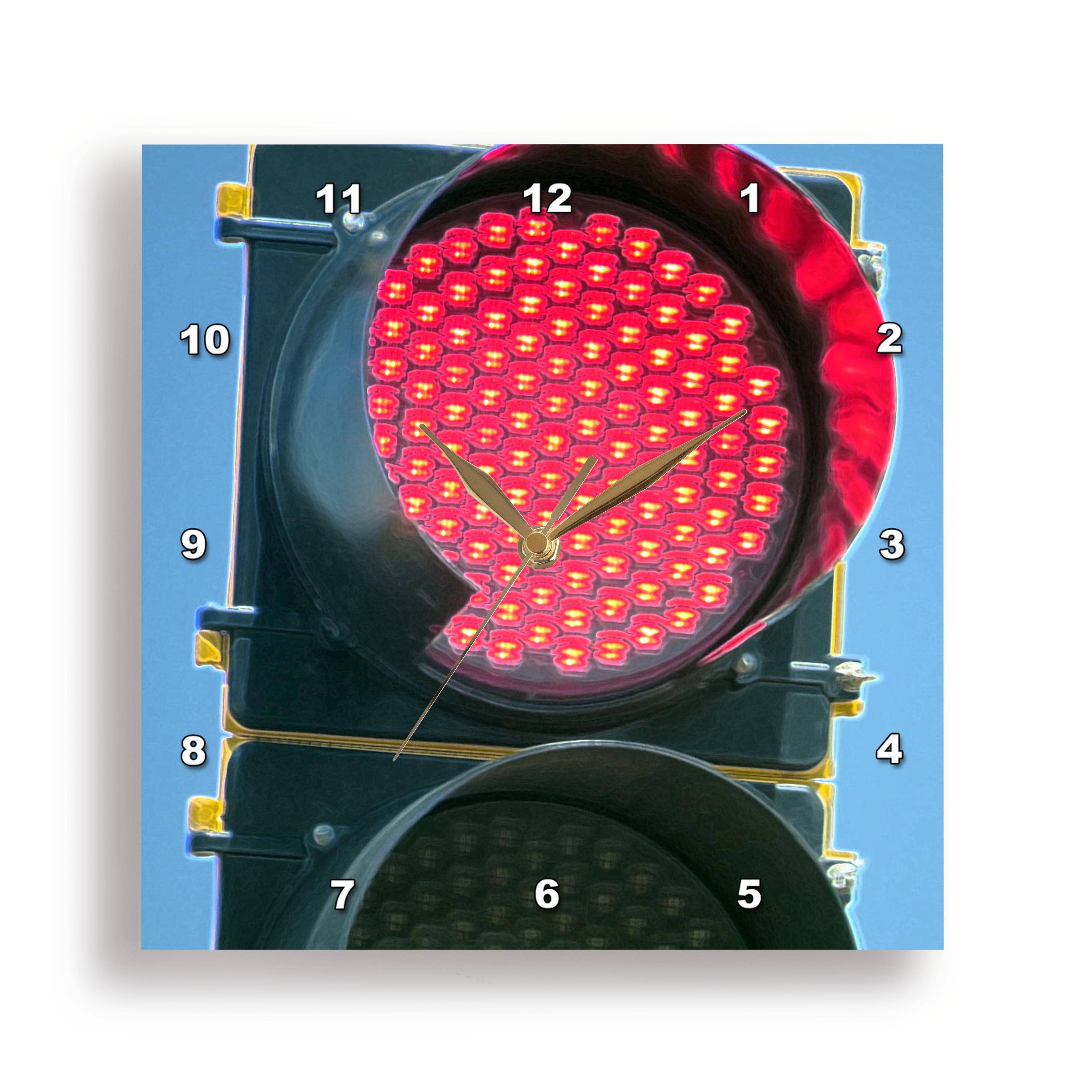 3dRose – wholesale Wall clock – 3dRose, A red stop sign done in a watercolor digitally, Wall Clock