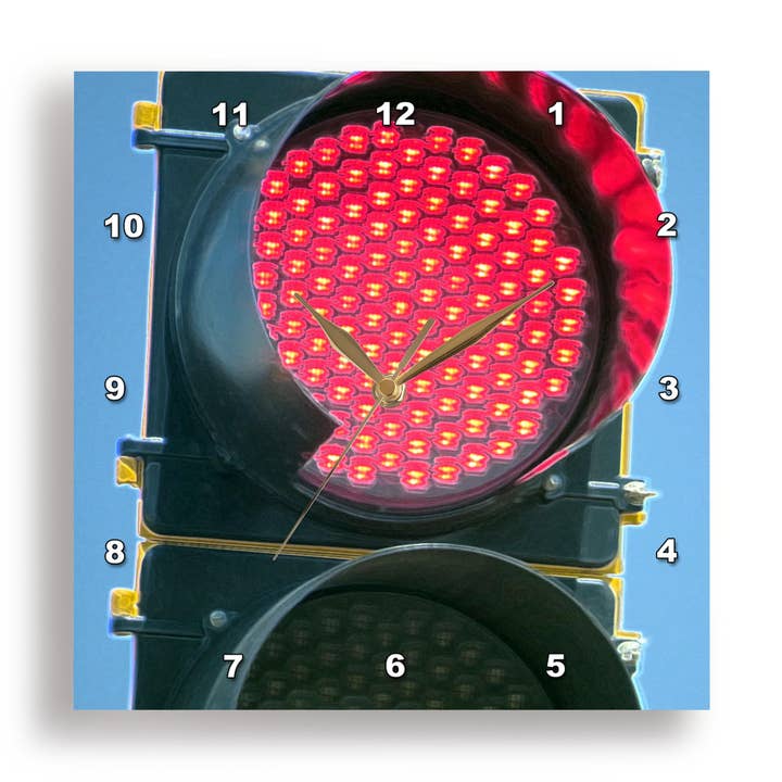 3dRose – wholesale Wall clock – 3dRose, A red stop sign done in a watercolor digitally, Wall Clock0