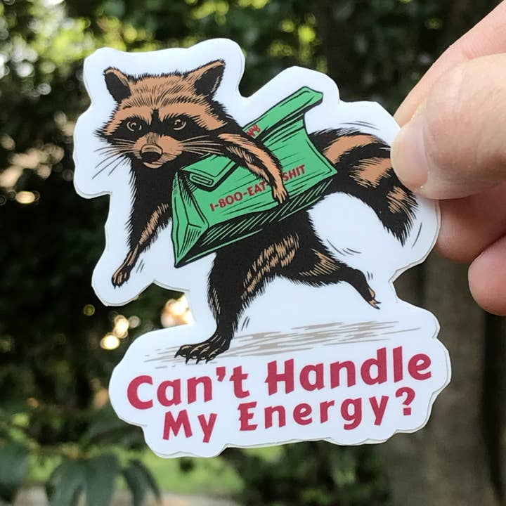 National Parks and Beyond - Wholesale Sticker - Raccoon With an Attitude Funny Sticker 3” Vinyl Sticker