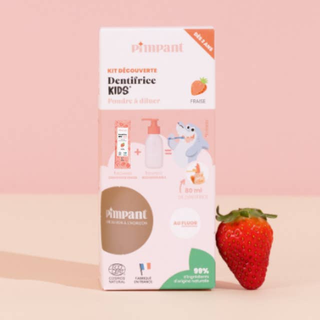 Kids Strawberry Toothpaste Discovery Kit (1 bottle + 1 stick) for wholesale by PIMPANT