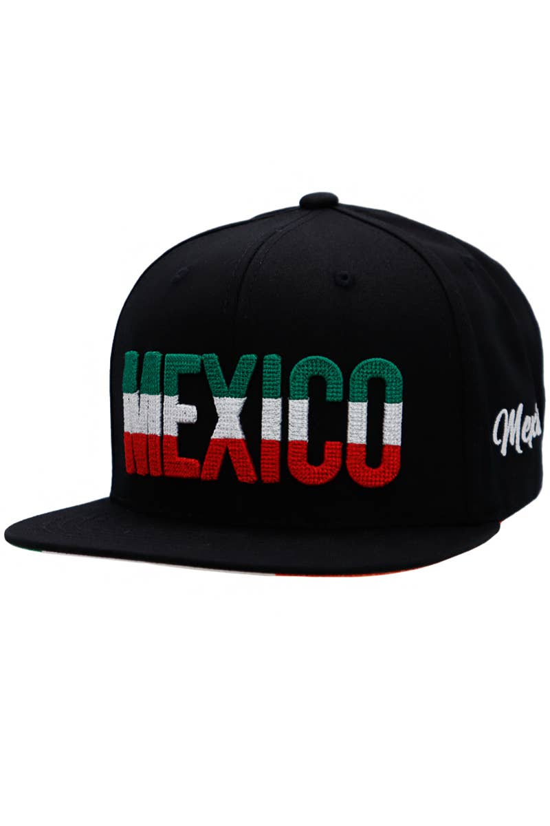 Cap Zone – Boné - Unissexo por atacado – México Corrente Logotipo Bandeira Costura Sob Bill Print Flat Snapback9