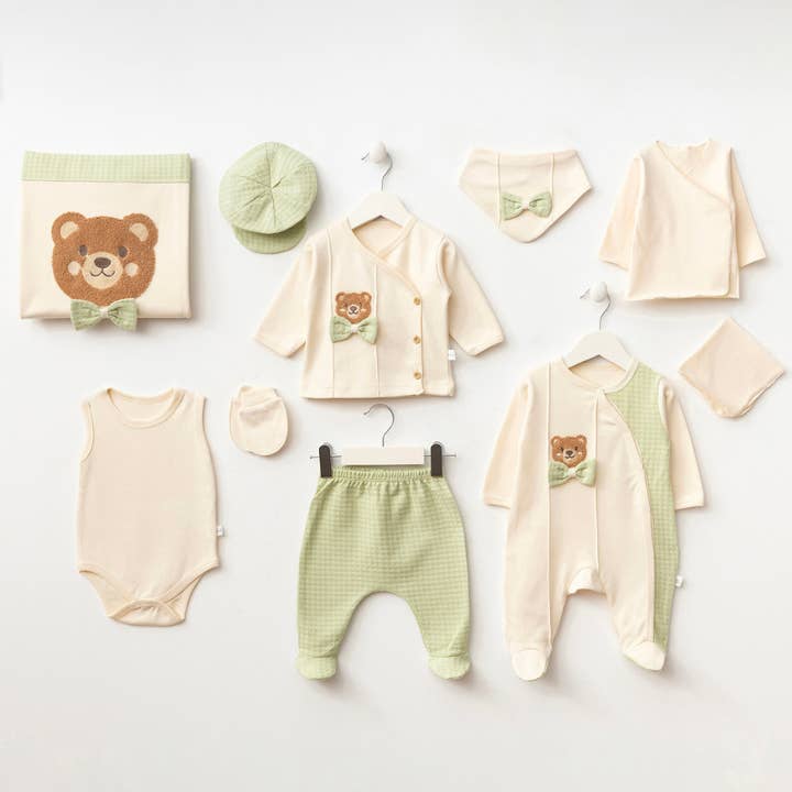 Omnis Pura - Wholesale Clothing Set - Baby - Teddy Bow 10‑Piece Newborn Layette Set (0–3 Months)1