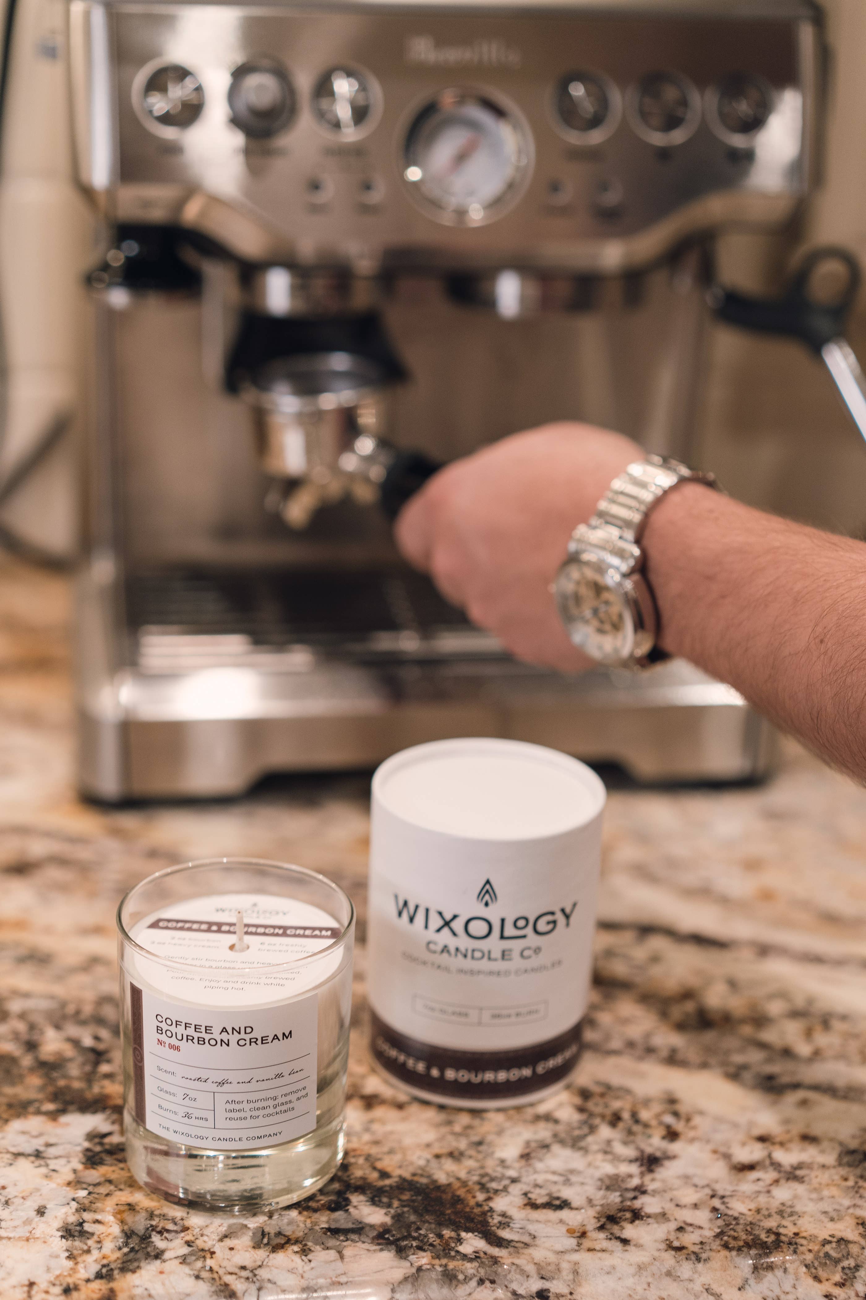 Wixology Candle Company - Wholesale Jar/Filled Candle - Coffee & Bourbon Cream Candle - Reusable 7oz Rocks Glass3