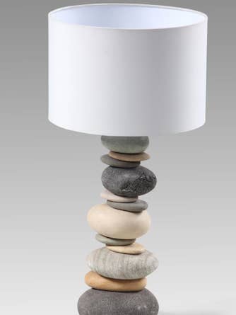 Stone Table Lamp Big for wholesale by BOIS BLANC HOME LTD