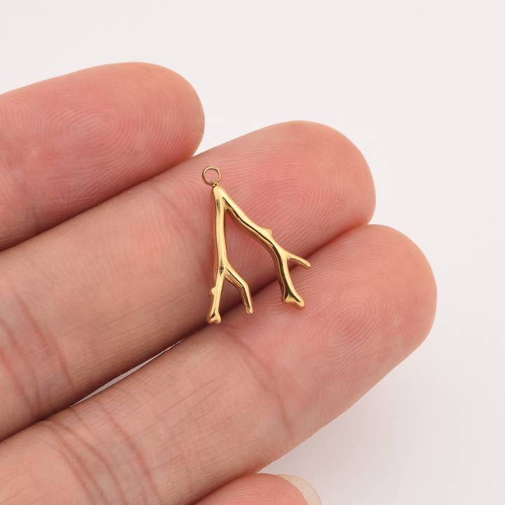 Guldpläterat rostfritt stål korallrev oceanberlock, SCP062 för wholesale av findings4uGem