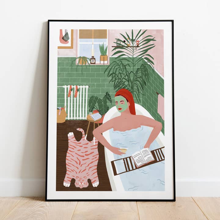 Weekend relax A5, A4 and A3 art print, relaxing, bathing for wholesale by Maja Tomljanovic