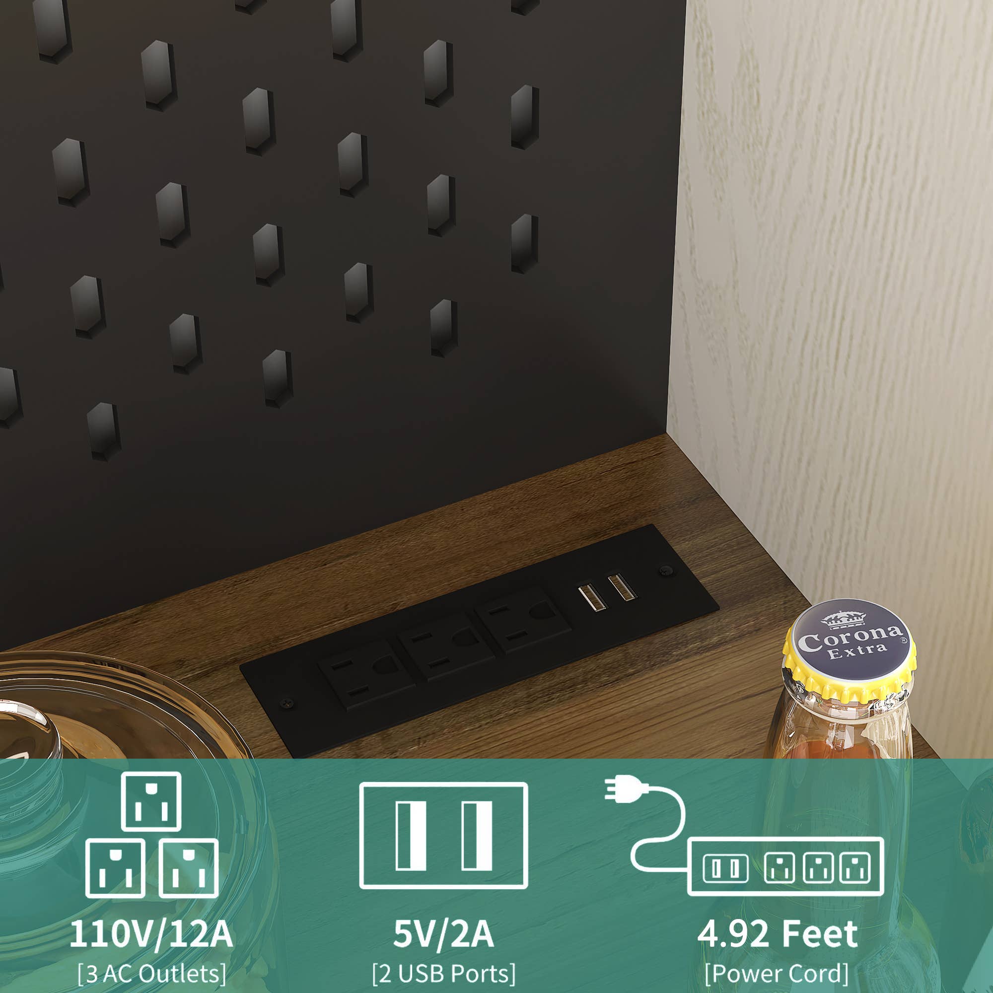 39F Inc. - Vente Armoire - Armoire de garde-manger 74", station de charge, support pour micro-ondes46