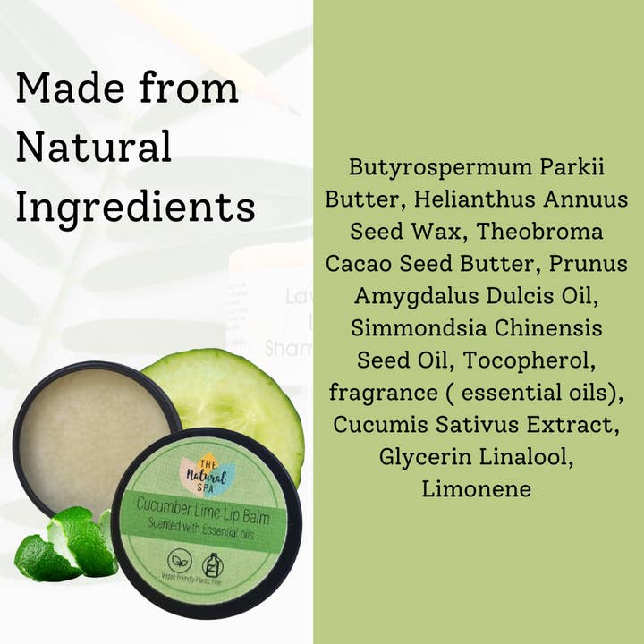 The Natural Spa Cosmetics - Wholesale Lip Balm - Cucumber Lime All Natural Lip Balm Vegan Stocking Filler2