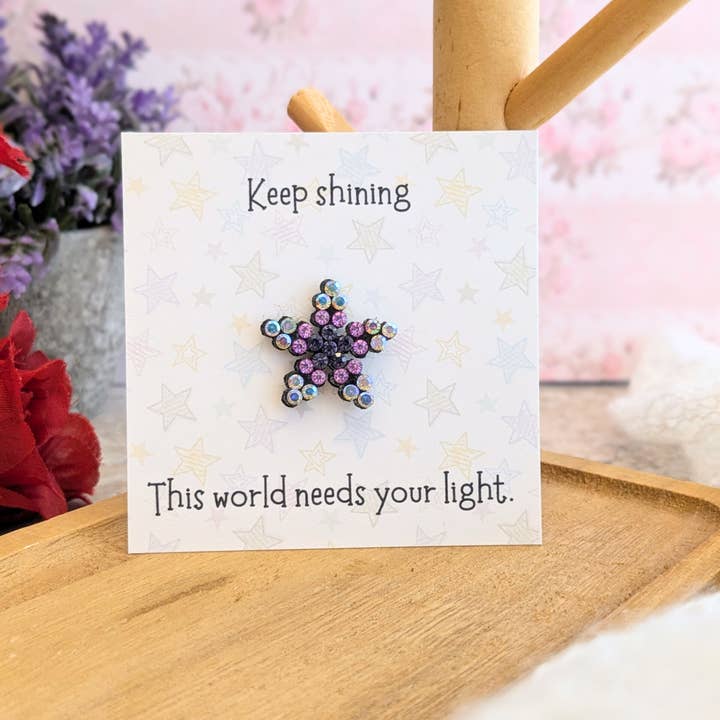 Glitter Star Pocket Hug Emotional Support Keepsake Token for wholesale by Bubble Charm Co Accessories