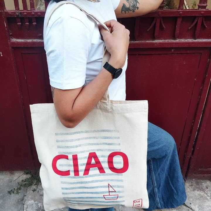 The Ink Job - Wholesale Tote Bag - Unisex - Mediterranean Style 'Ciao' Tote