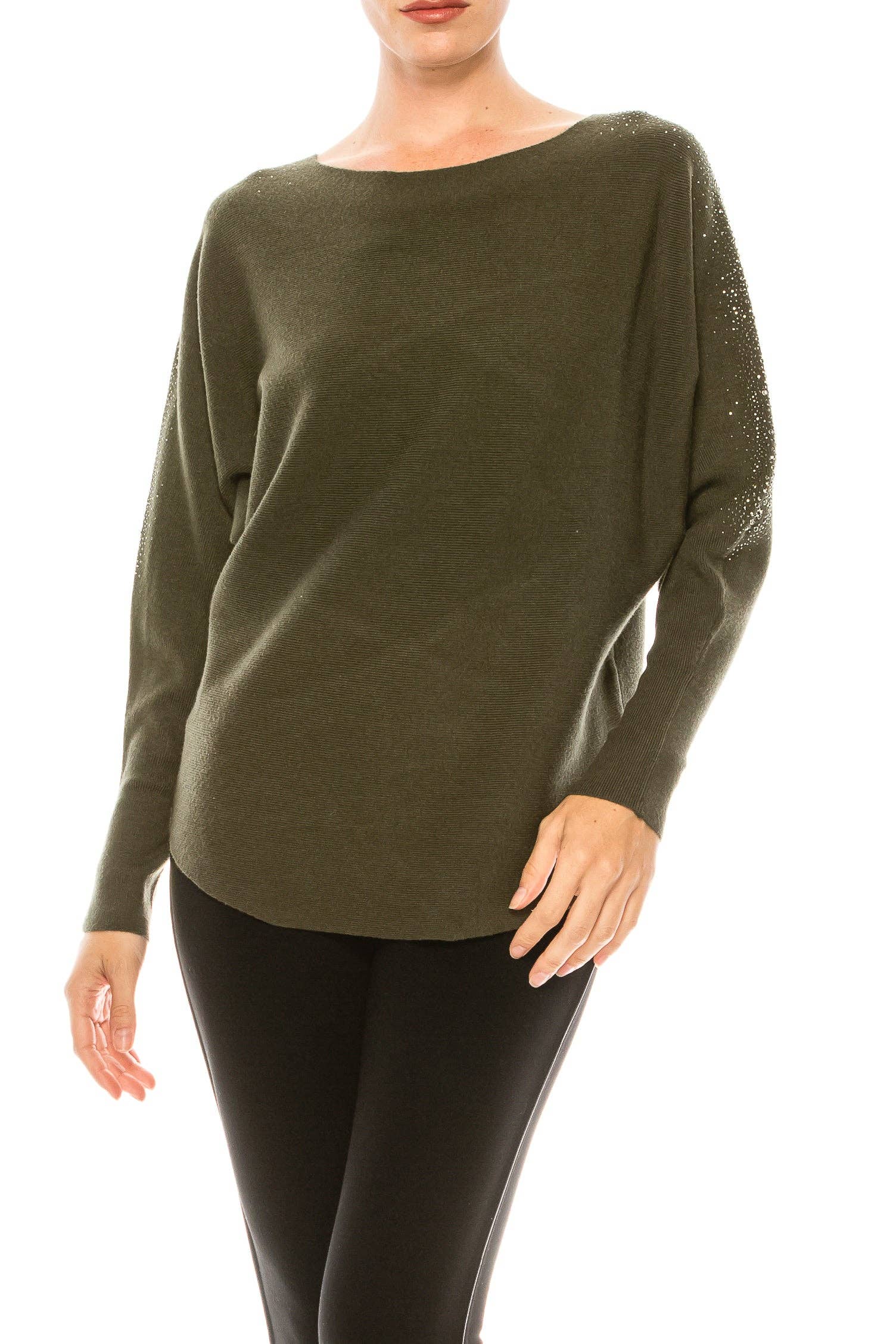 New Yorker's Apparel - Wholesale Knit Sweater - Women's - Aaeda Dolman Long Sleeve Sweater Top (More Colors)1