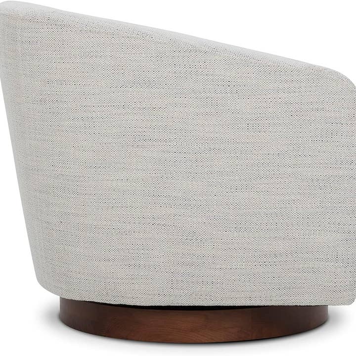 Ivory Swivel Barrel Chair With Plush Foam Back Cushion for wholesale on Faire6