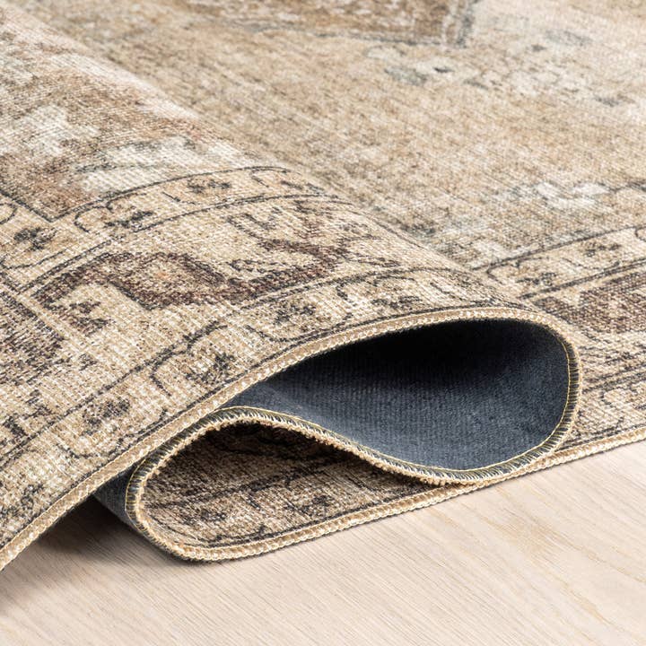 Beige Hillstone Collection Ahmeira Traditional Vintage Medallion Area Rug for wholesale on Faire4