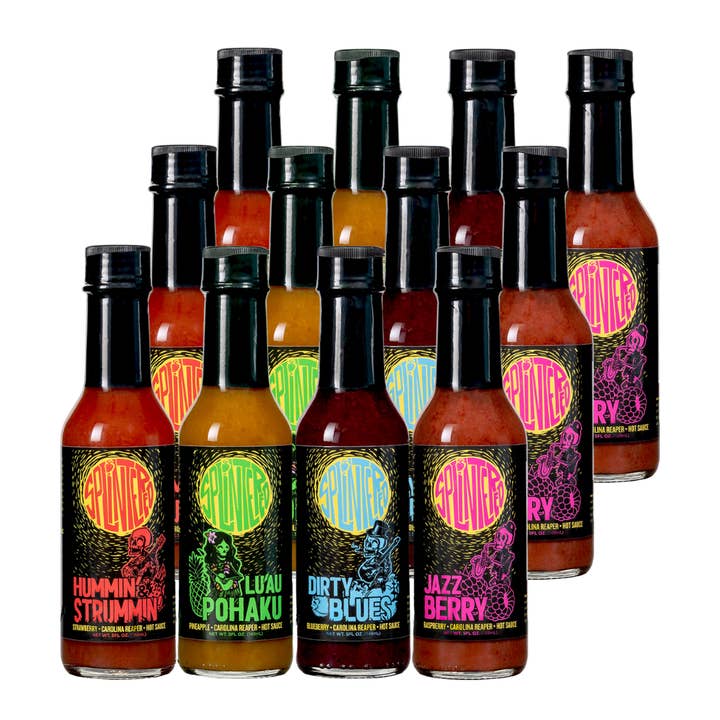 Splintered Sauce Mixed Case (12 Bottles, 3 of each sauce) for wholesale by Splintered Sauce