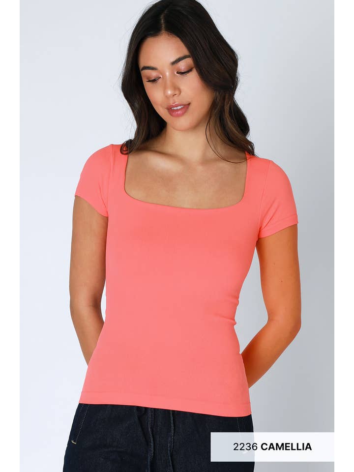 NIKIBIKI - Wholesale Knit Top - Women's - NS8326- Square Neck SS Top10