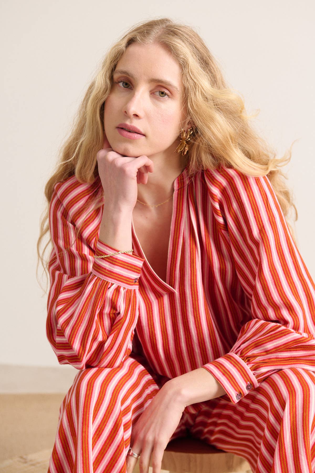 rosa Blusa às riscas - VERO para venda a revendedores na Faire2